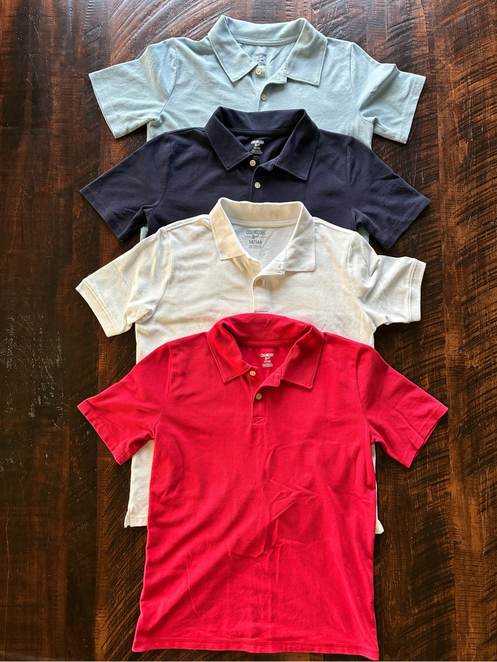 OshKosh Boys Pique Uniform Polo Shirt 4-pack